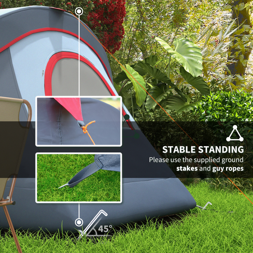 Outdoor  Camping Tent For 5-6 W/ Bag, Fiberglass & Steel Frame Outsunny